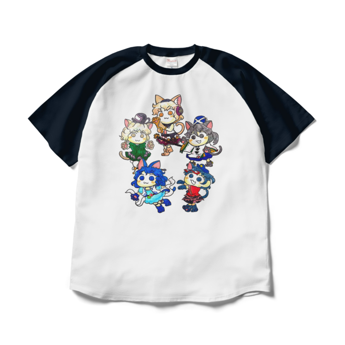 ラグランTシャツ - XL - ホワイト×ネイビー