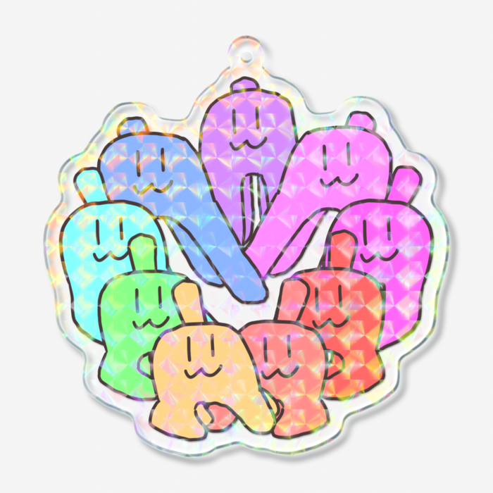 ホログラムアクリルキーホルダー 70 × 70mm(モザイク)
