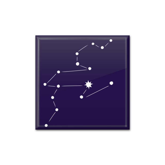 獅子座缶バッジ - 四角形40mm