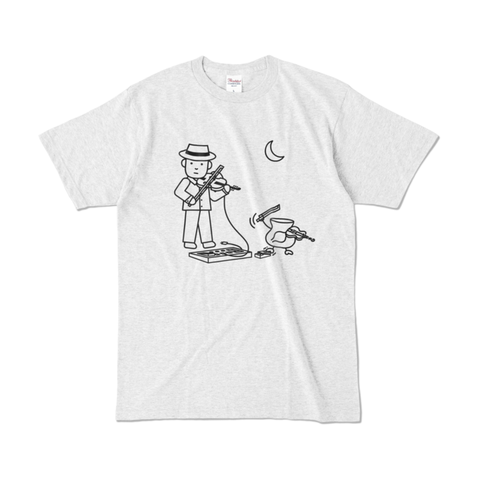 Tシャツ - L - アッシュ (淡色)-キャラ大