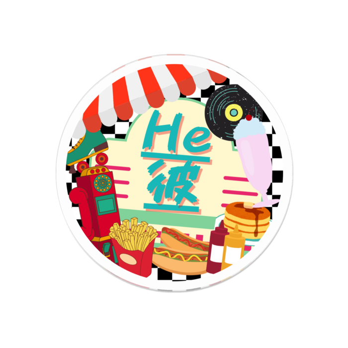 アクリルバッジ - 50 x 50 (mm)