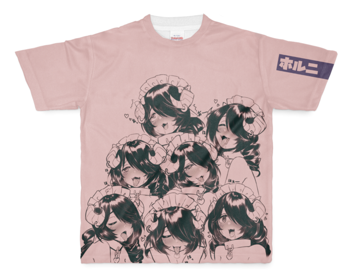 「ピンクの表側白い裏側 」 M - 正面印刷のみ