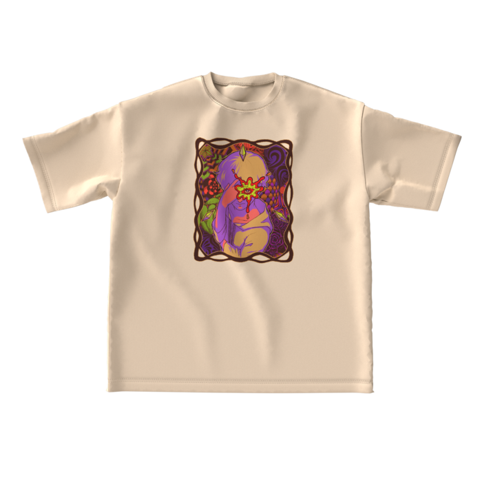 ビッグシルエットTシャツ - L - 正面 - サンドベージュ