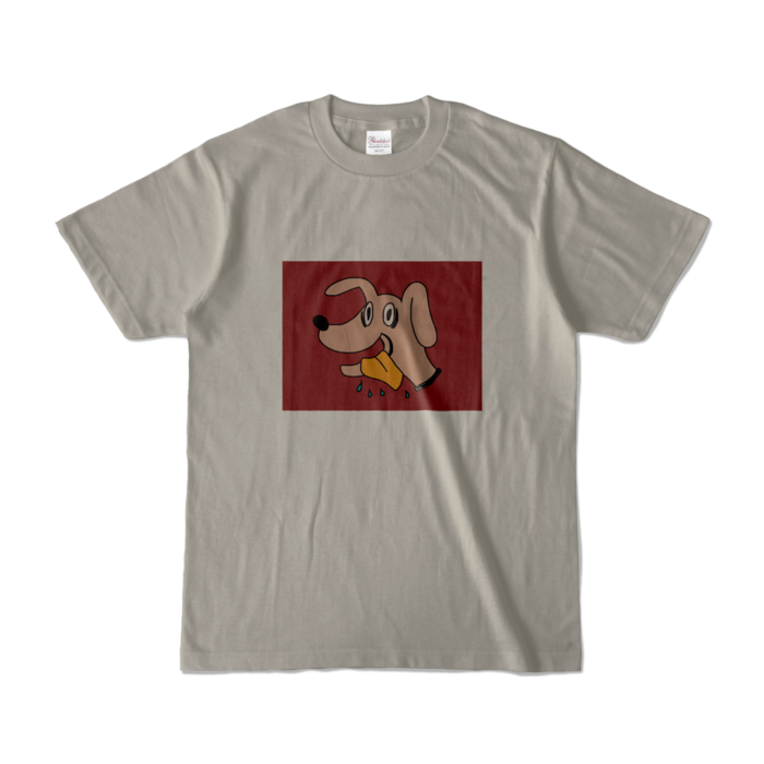 よだれDOG Tシャツ - S - シルバーグレー (淡色)