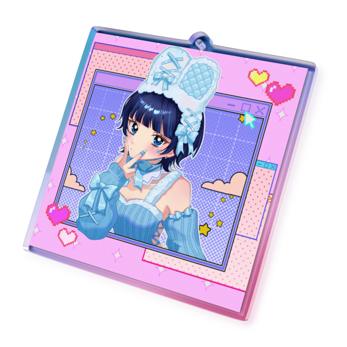 オーロラアクリルキーホルダー - 70 × 70mm