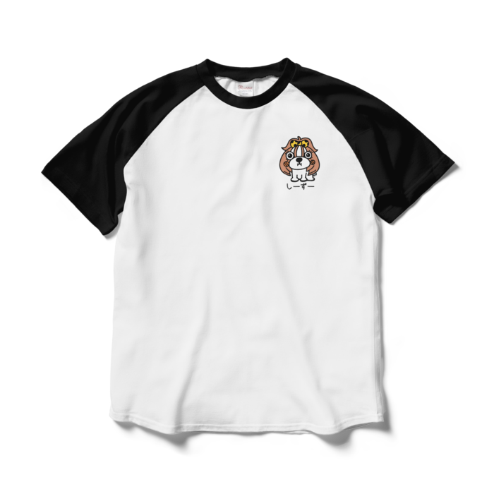 ラグランTシャツ - L - ホワイト×ブラック