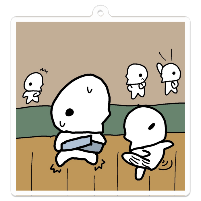 アクリルキーホルダー - 70 x 70 (mm) - ミッド打ち(蹴り)