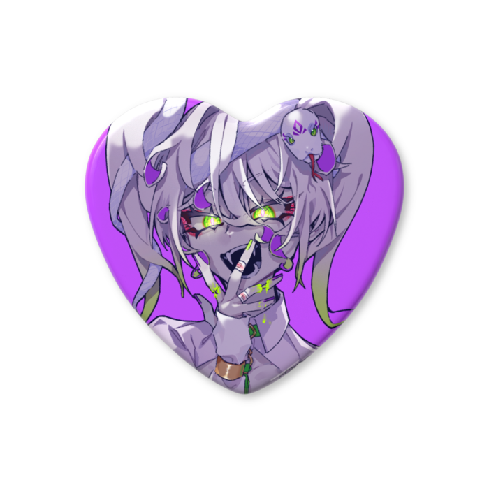 ハート缶バッジ - 57 × 52.5mm