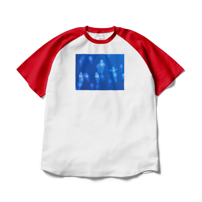 ラグランTシャツ - XL - ホワイト×レッド