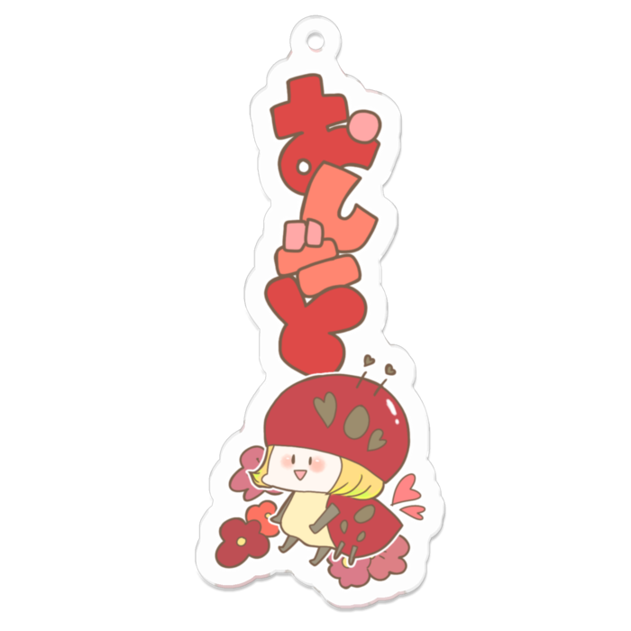 アクリルキーホルダー - 70 x 70 (mm)赤