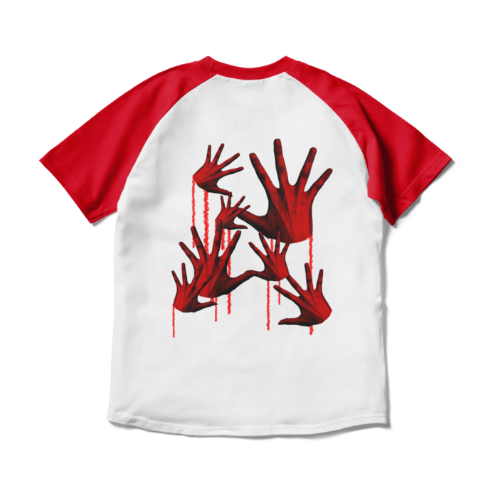 ラグランTシャツ - M - ホワイト×レッド