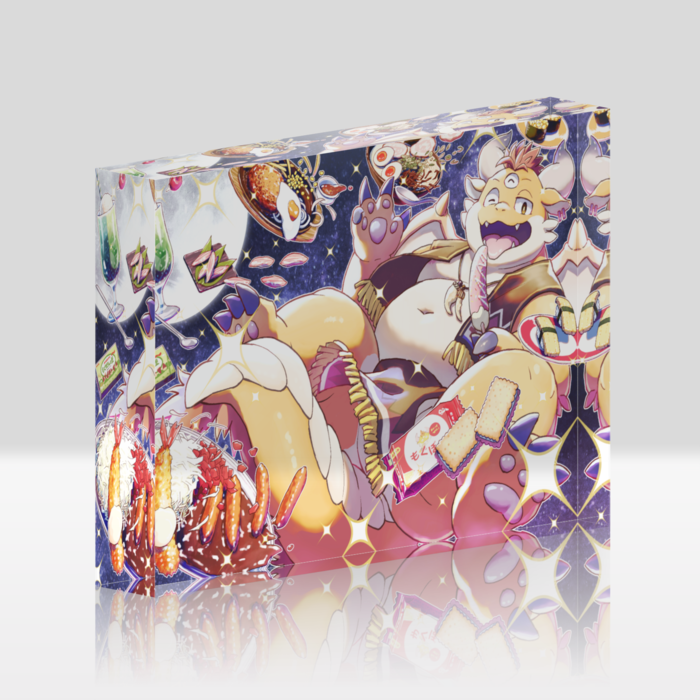 もぐぽんチャンネル2周年記念:アクリルブロック - 148x100mm