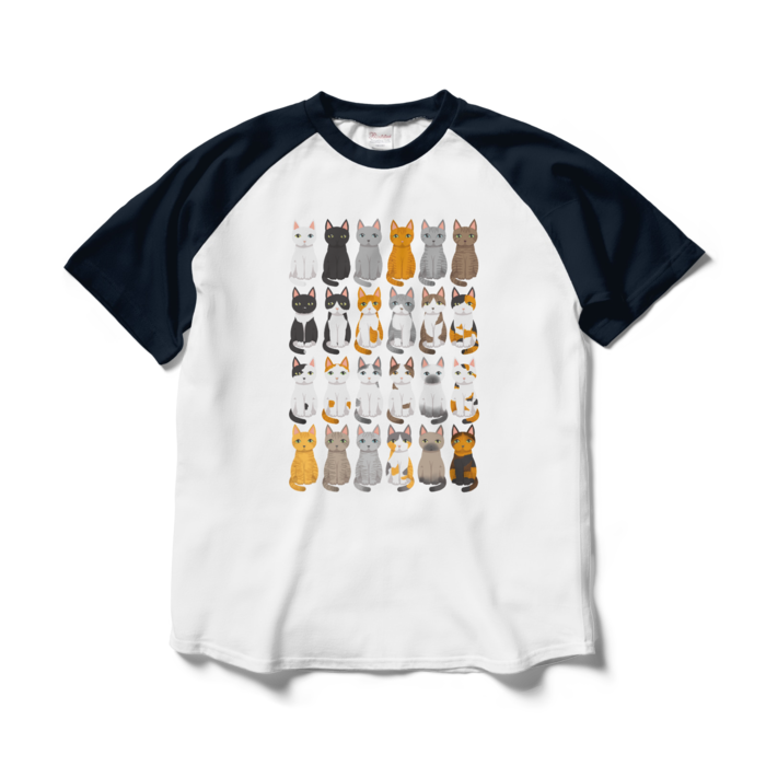 ラグランTシャツ - L - ホワイト×ネイビー