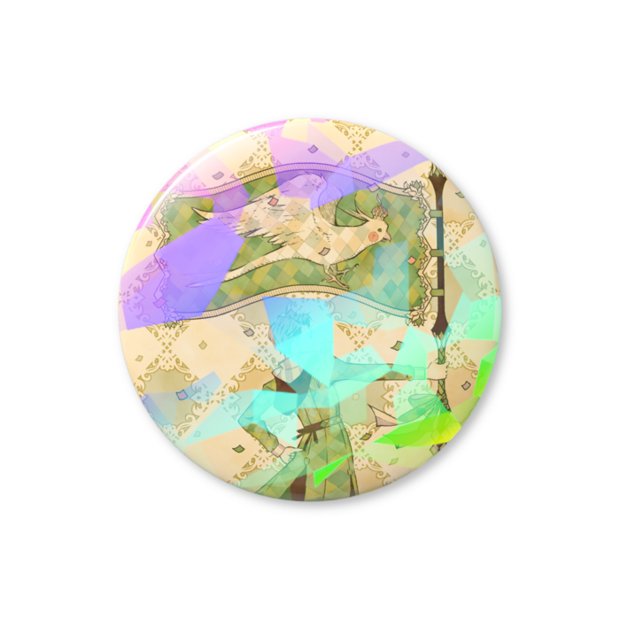 ホログラム缶バッジ(クリスタル柄) - 32mm