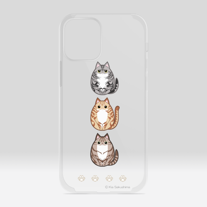 シマころねこクリアiPhoneケース - iPhone12 mini