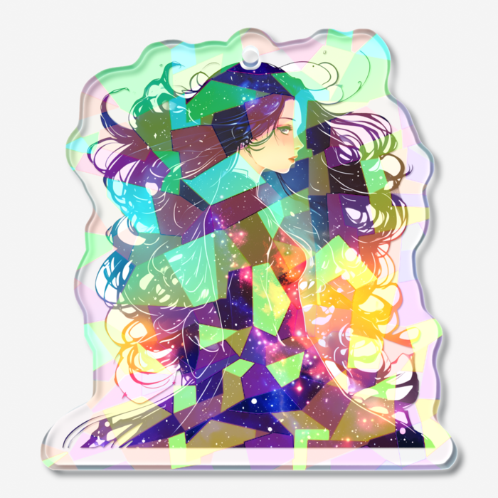 ホログラムアクリルキーホルダー - 50 × 50mm