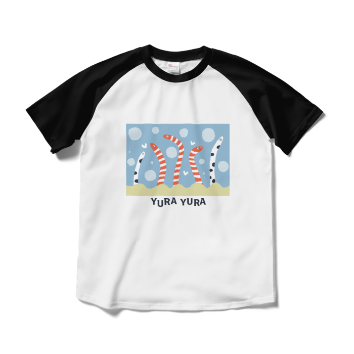 ラグランTシャツ - M - ホワイト×ブラック