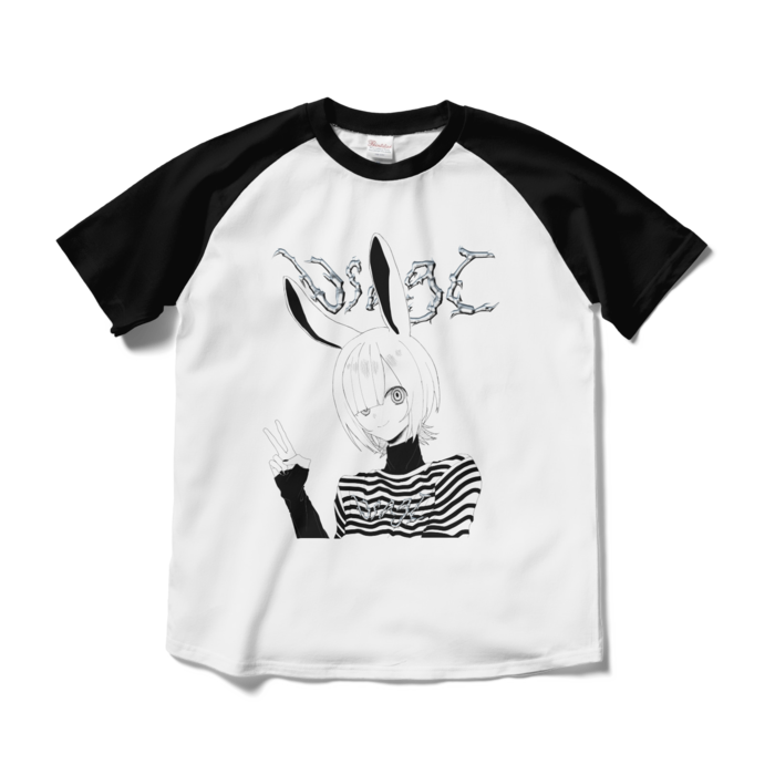 ラグランTシャツ - M - ホワイト×ブラック