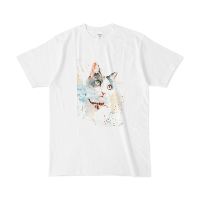 【Tシャツ猫B _白】Lサイズ