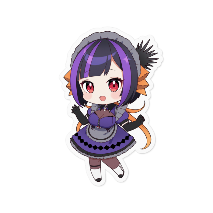 ちびキャラメイド服 ステッカー - 100 x 100 (mm)