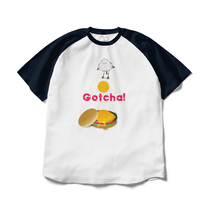 ラグランTシャツ - XL - ホワイト×ネイビー