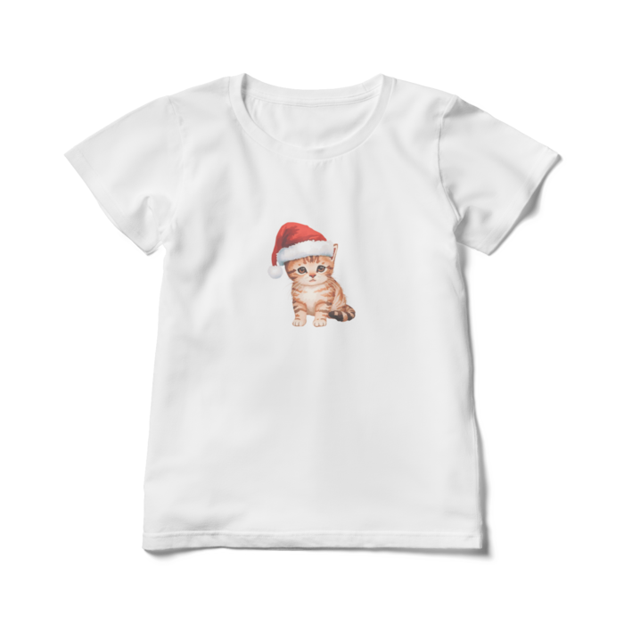 レディースTシャツ - L - 白(子猫)