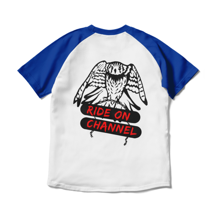 ラグランTシャツ - M - ホワイト×ロイヤルブルー