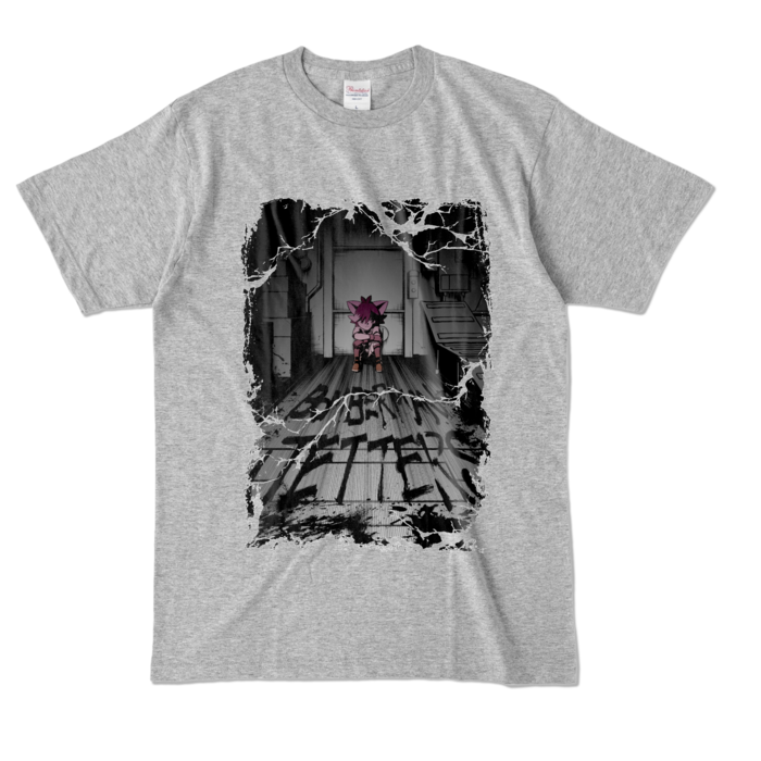 カラーTシャツ - L - 杢グレー (濃色)