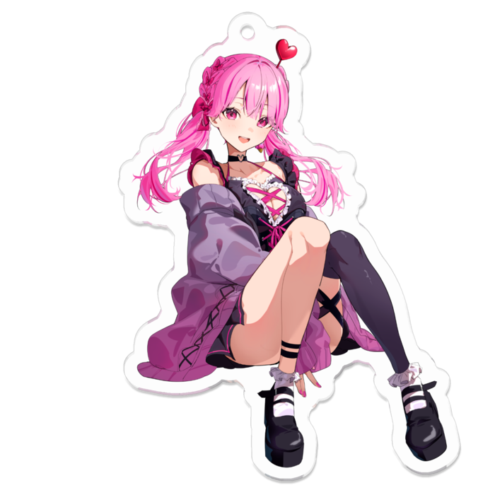 アクリルキーホルダーMサイズ 70 x 70 (mm)