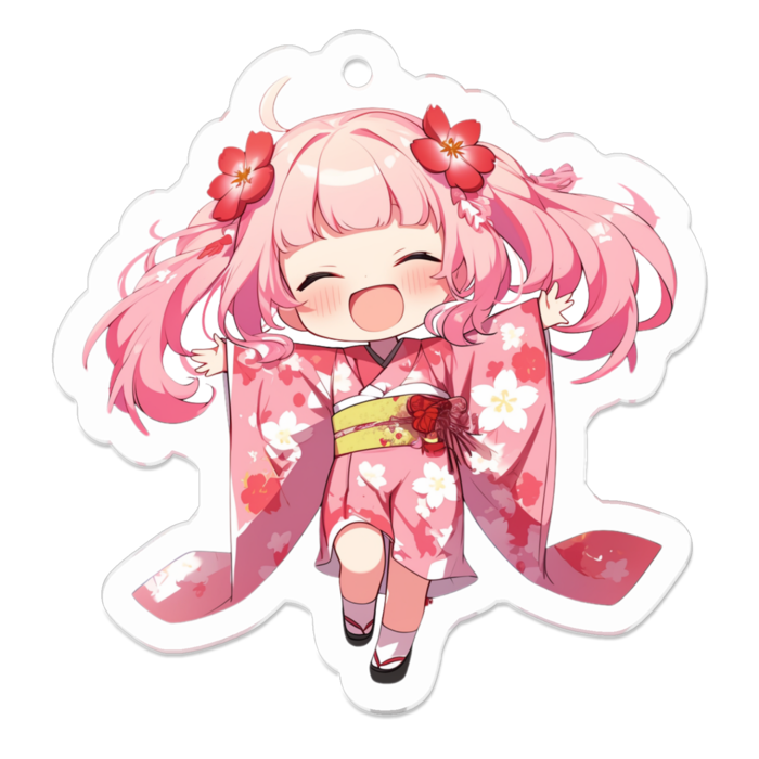 卯月　No.1　アクリルキーホルダー - 50 x 50 (mm)