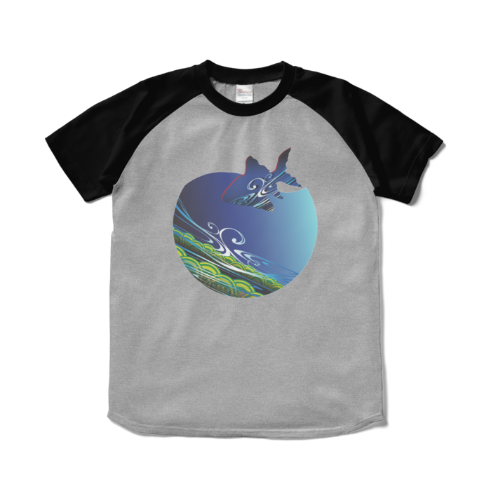 ラグランTシャツ - S - 杢グレー×ブラック