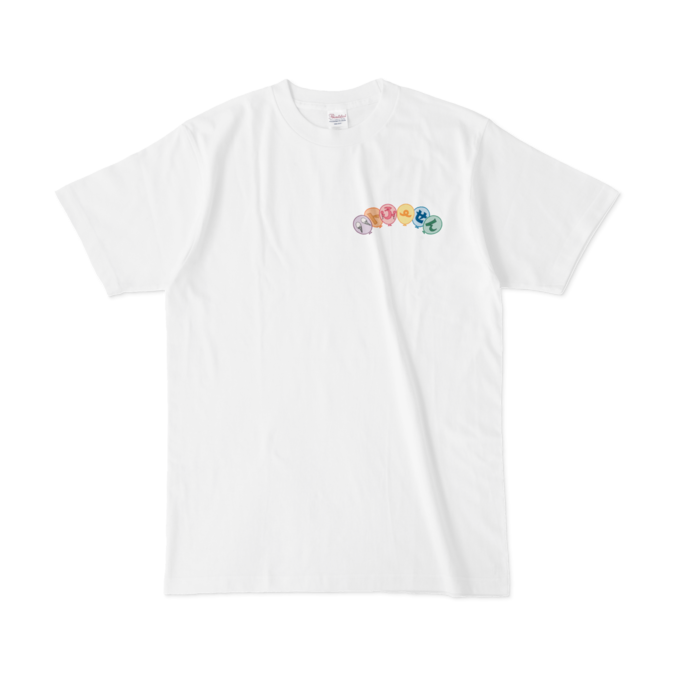 ハトふーせんのなかまたちTシャツ（両面プリント）- L - 白