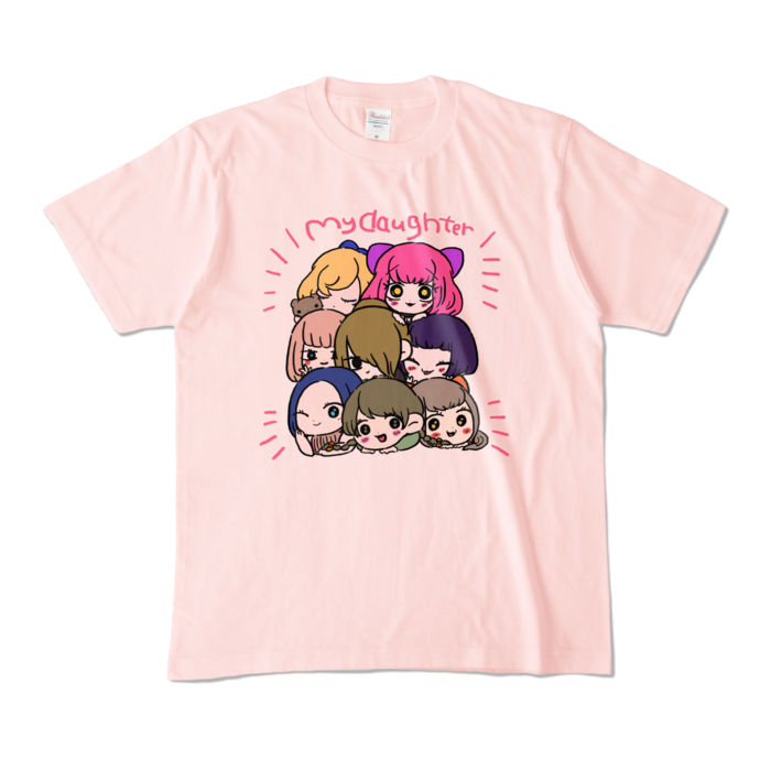 カラーTシャツ(淡色) - M - 正面 - ライトピンク