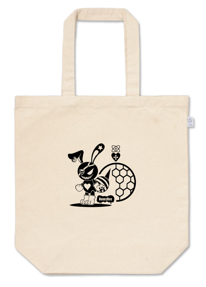 トートバッグ - M - プリント面積小-ブラック