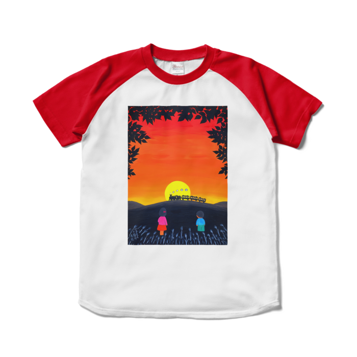 ラグランTシャツ - S - ホワイト×レッド