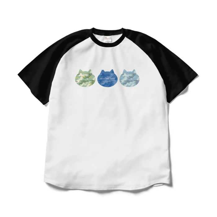 ラグランTシャツ - XL - ホワイト×ブラック