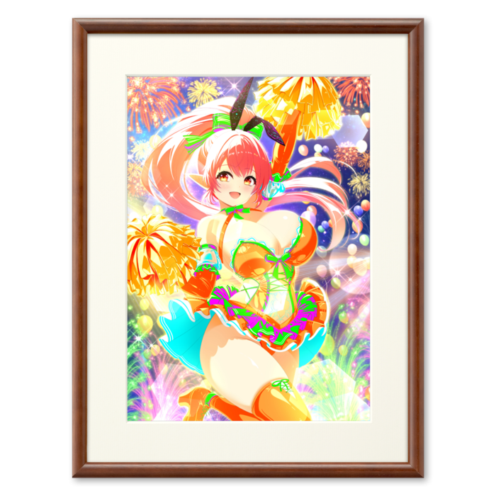複製画(プリモアート) - A2(ピンク髪/額縁・ブラウン)
