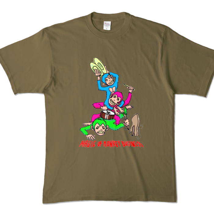 カラーTシャツ - XL - オリーブ (濃色)