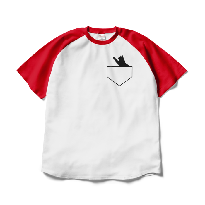 ラグランTシャツ - XL - ホワイト×レッド