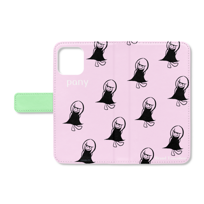 手帳型iPhoneケース - iPhone12 / 12 Pro - ストラップ穴 なし(ピンク)