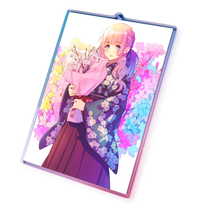 オーロラアクリルキーホルダー - 100 × 100mm