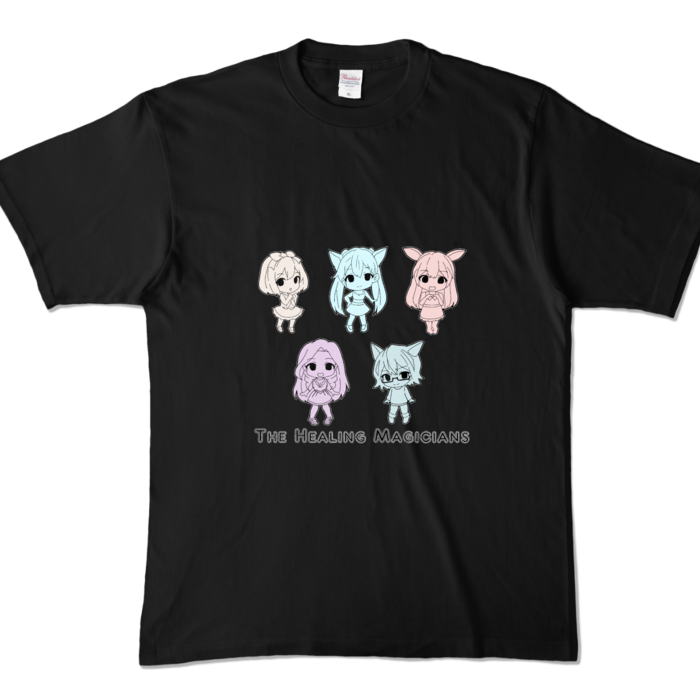 カラーTシャツ - XL - 黒/モノトーン柄