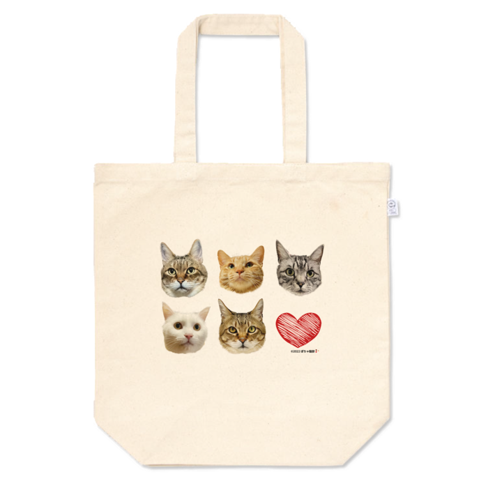 【M】顔のみトートバッグ【ぽちゃ猫部】