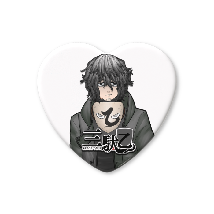 ハート缶バッジ - 57 × 52.5mm