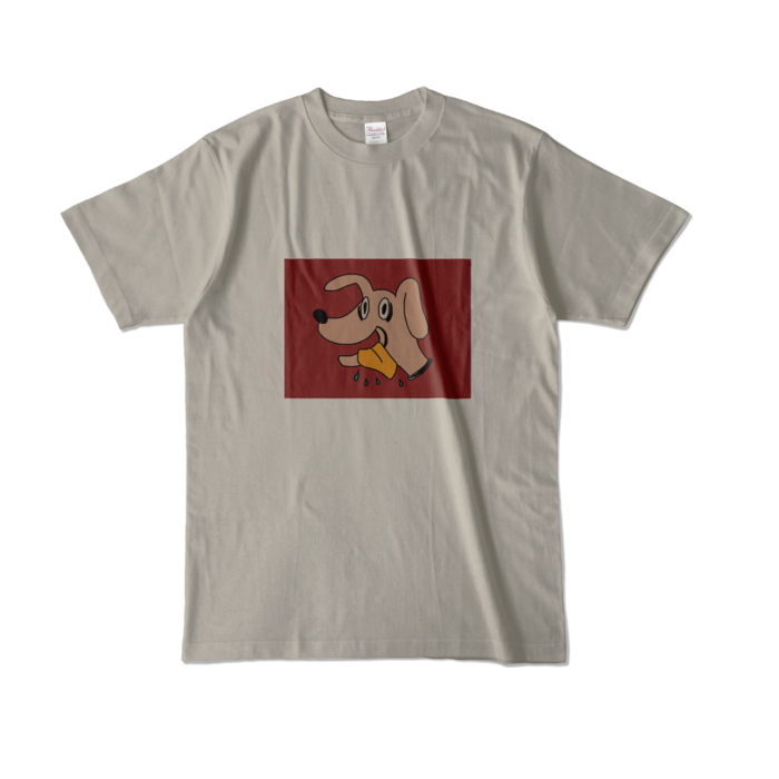 よだれDOG Tシャツ - L - シルバーグレー (淡色)