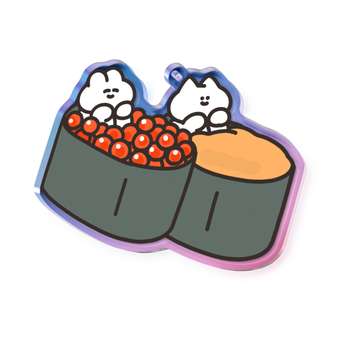 オーロラアクリルキーホルダー - 70 × 70mm