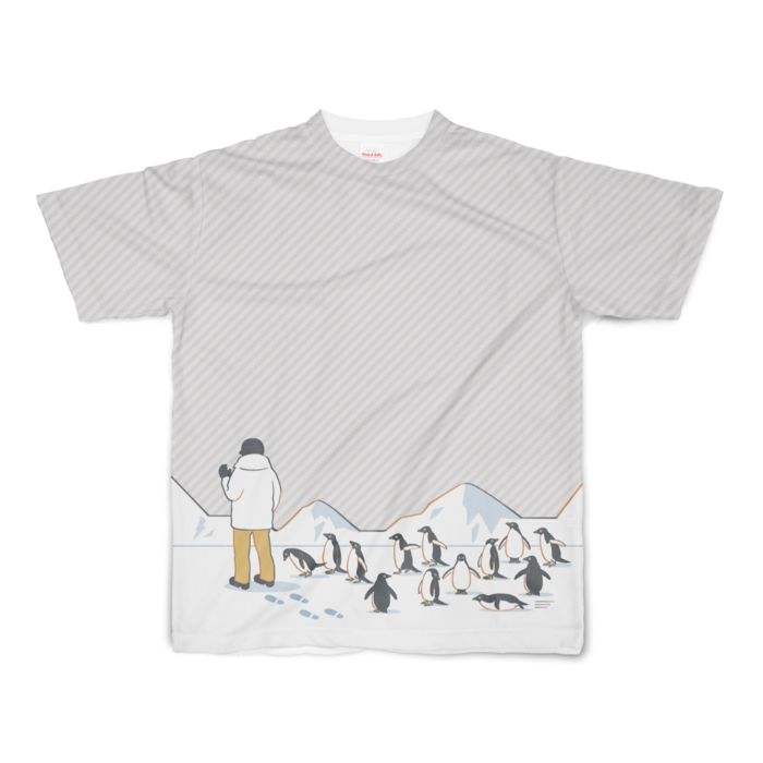 フルグラフィックTシャツ　灰色　S