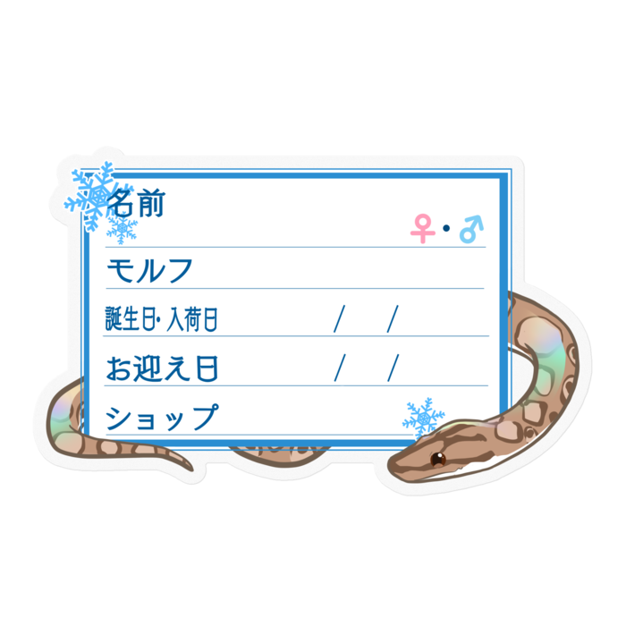 【🐍お名前ステッカー】コロニジ(ノーマル) ‐雪