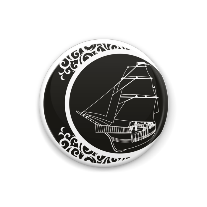 旧ショップロゴ缶バッジ(Black) - 32mm