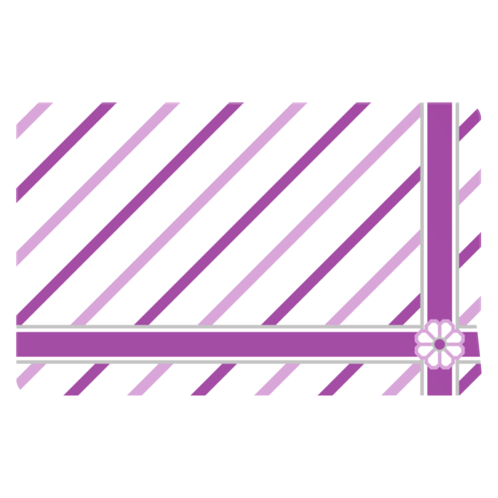 八枚花のラッピング風ICカードステッカー(紫系)